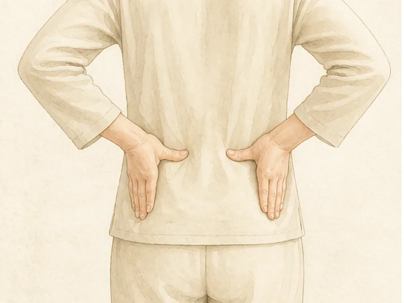 大腸兪の押し方 1:支えをつくる
