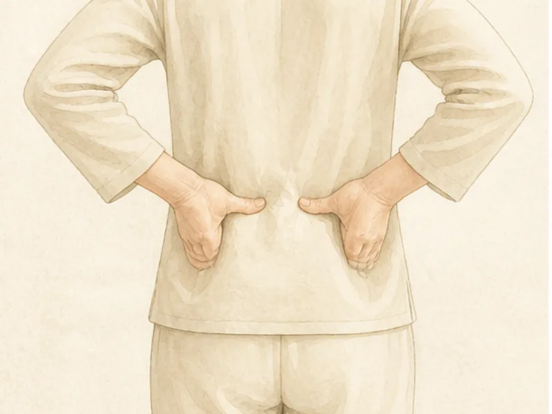 大腸兪の押し方 3:垂直に沈める