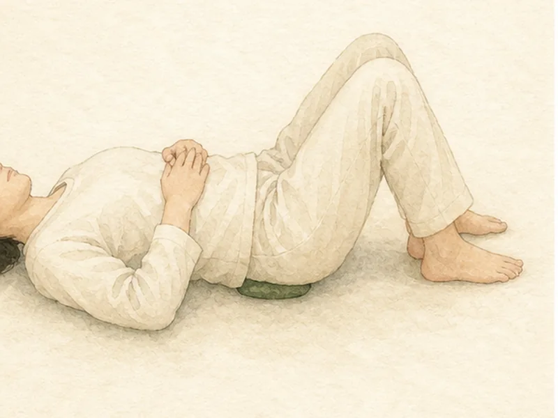 脾兪の押し方 3:体重を軽く乗せる