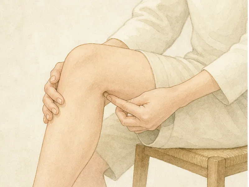 委中の押し方 1:支えをつくる