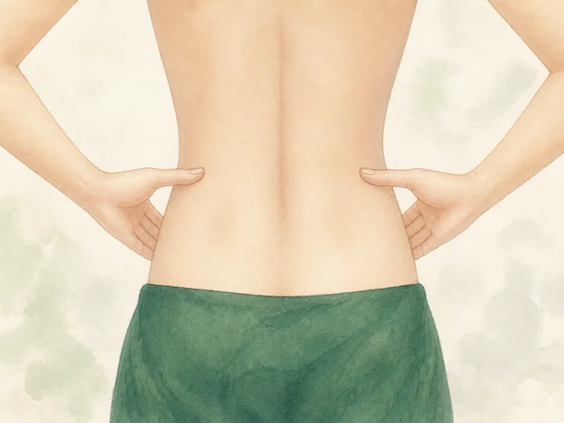 腎兪の押し方 2:指を当てる