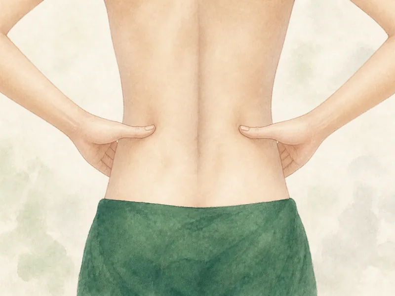 腎兪の押し方 3:垂直に沈める