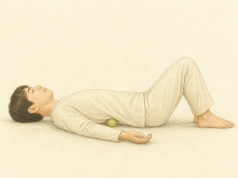 膈兪の押し方 3:体重を軽く乗せる
