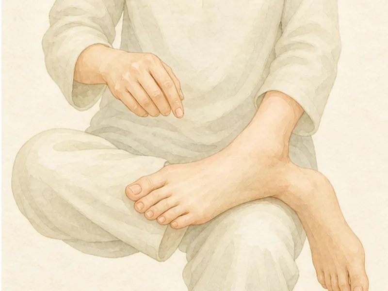 内庭の押し方 4:同じ速さで戻す