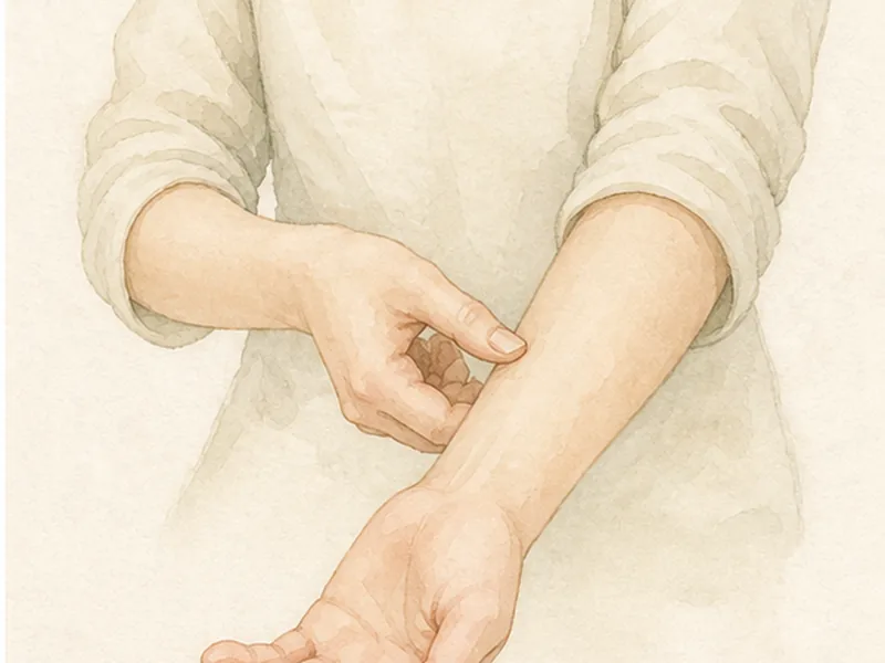 列缺の押し方 2:指を当てる