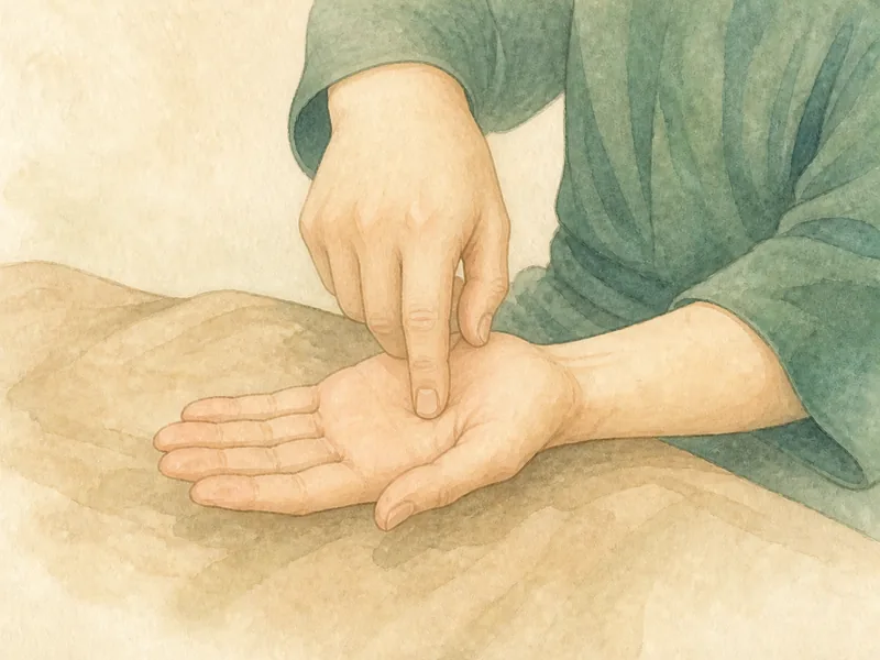 労宮の押し方 3:垂直に沈める