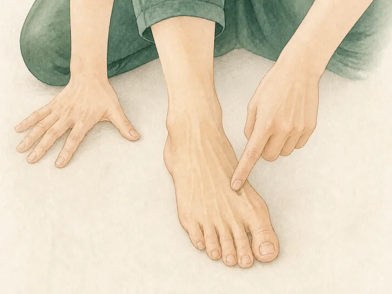 太衝の押し方 2:指を当てる