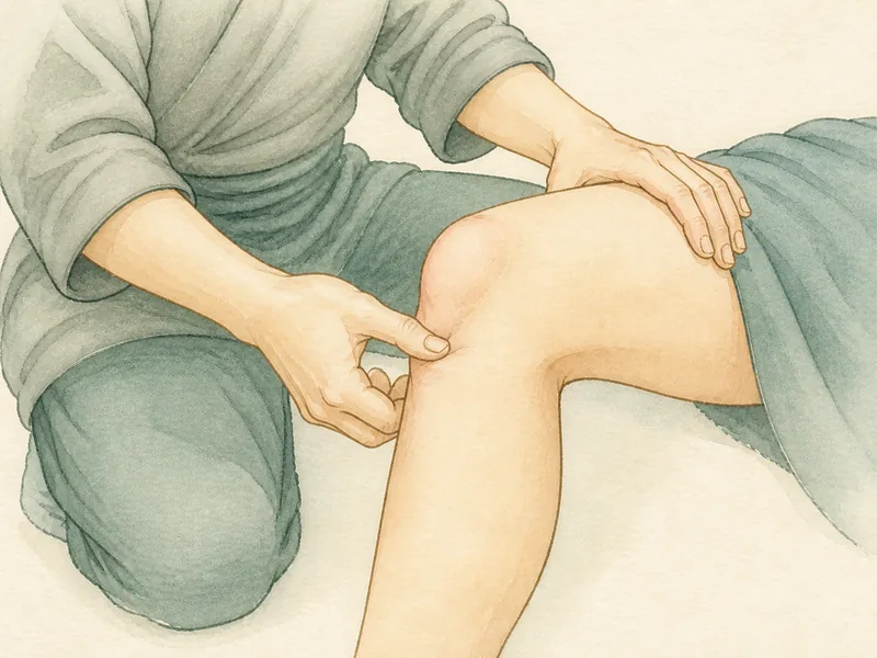 陽陵泉の押し方 3:垂直に沈める
